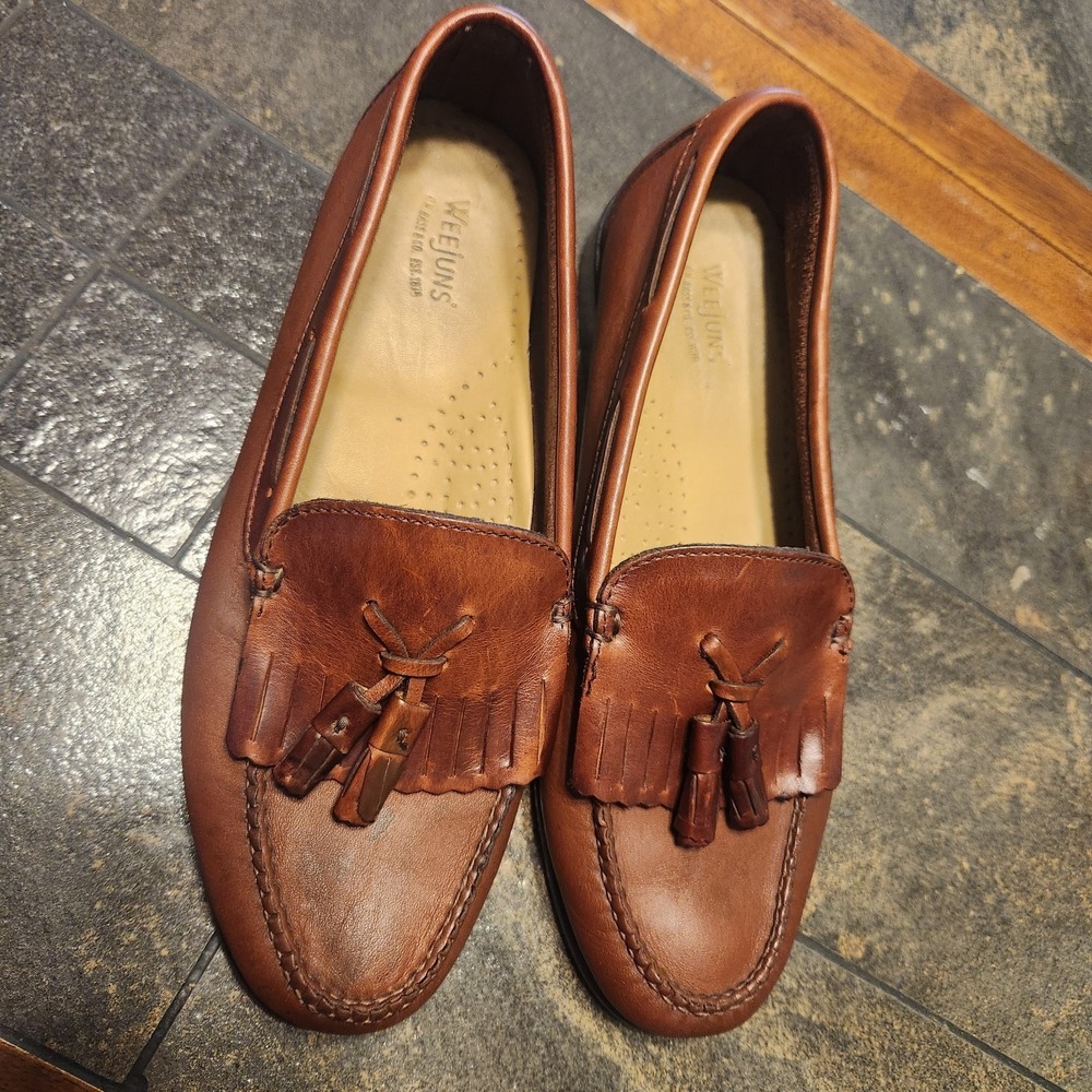 Bass Weejuns Jaclyn Kiltie Tassel Loafers Brown Leather Cushioned Handcrafted 8M